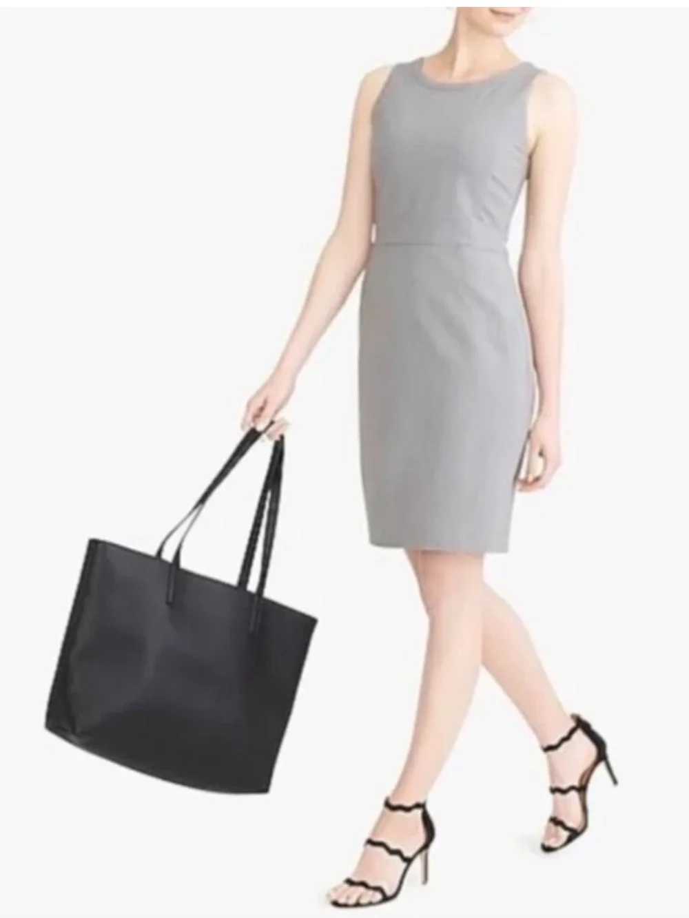 J. Crew Mercantile Gray Sheath Suiting Dress